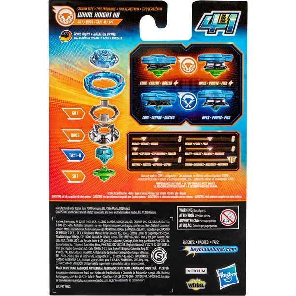 Hasbro Beyblade Burst QuadStrike Whirl Knight K8 Starter Pack, Geschicklichkeitsspiel – Bild 4